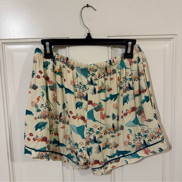 Colorful Ocean Print Women's PJ Shorts - Picture 3 of 7